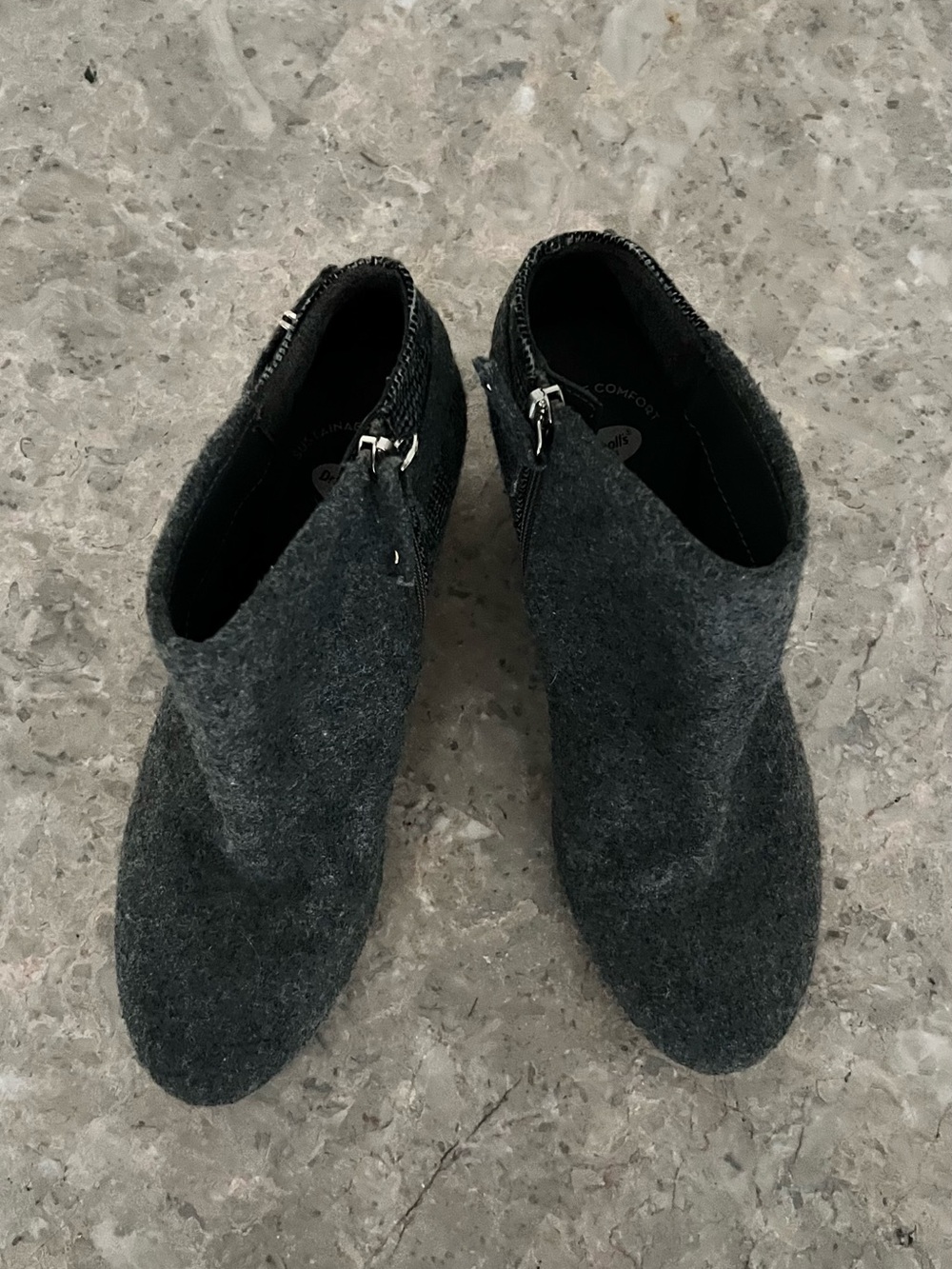 Dr. Scholl's Dark Gray Wool Ankle Booties